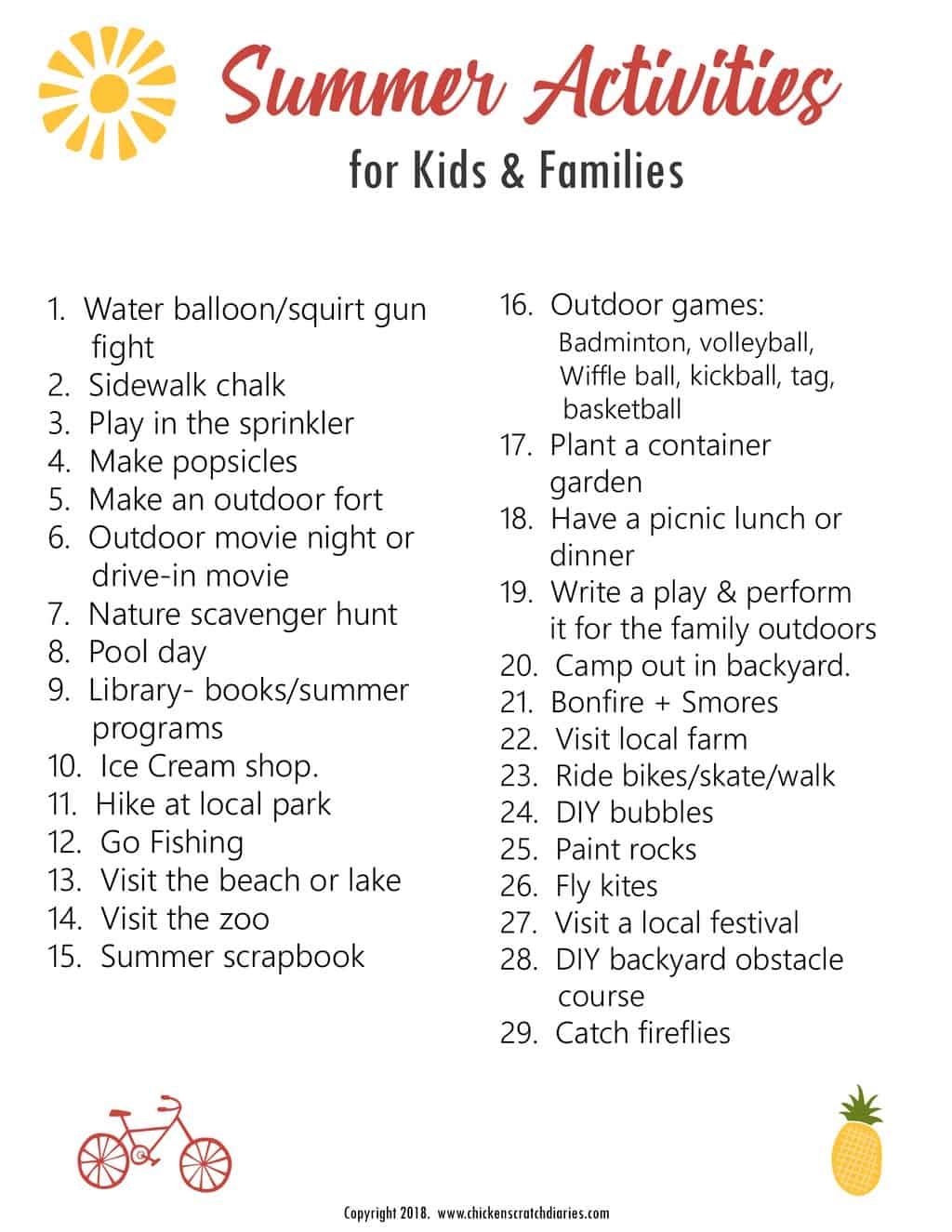 29 Inexpensive Summer Activities for Kids and Families + Free Printable ...