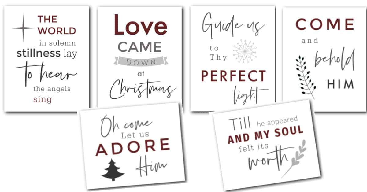 Farmhouse Christmas Printables: 6 Favorite Hymns » Chicken Scratch Diaries