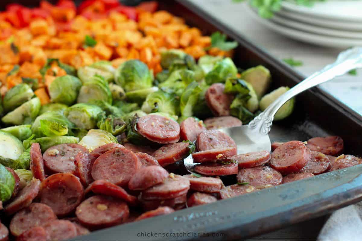 Sausage Apple & Veggie Sheet Pan Dinner